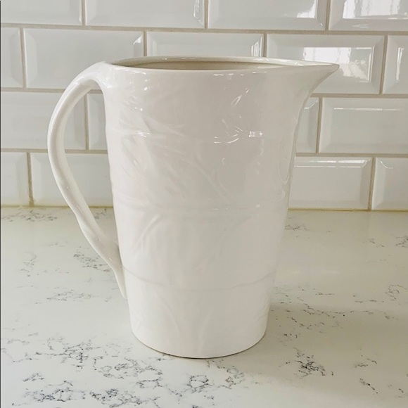 10 Strawberry Street white leaf texture pitcher - Picture 6 of 14